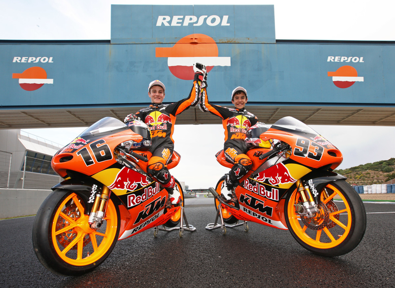 Cameron Beaubier, left, and 125 cc world championship teammate Marc Márquez in 2009 (Photo credit: KTM)